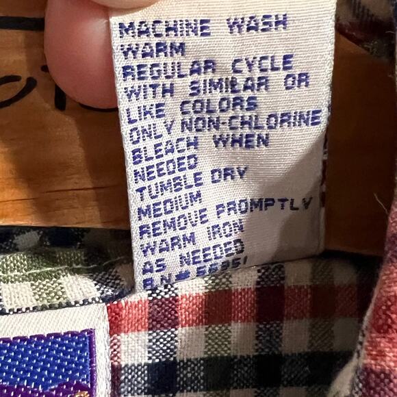 NorthCrest Classic Gingham Check Button Up Shirt Cotton XL Size 18 - Picture 3 of 4